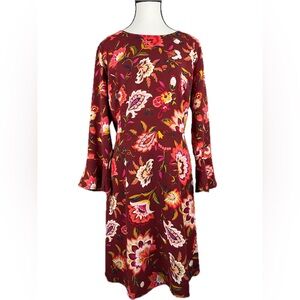 Old Navy Burgundy Floral Long Sleeve Dress | 14